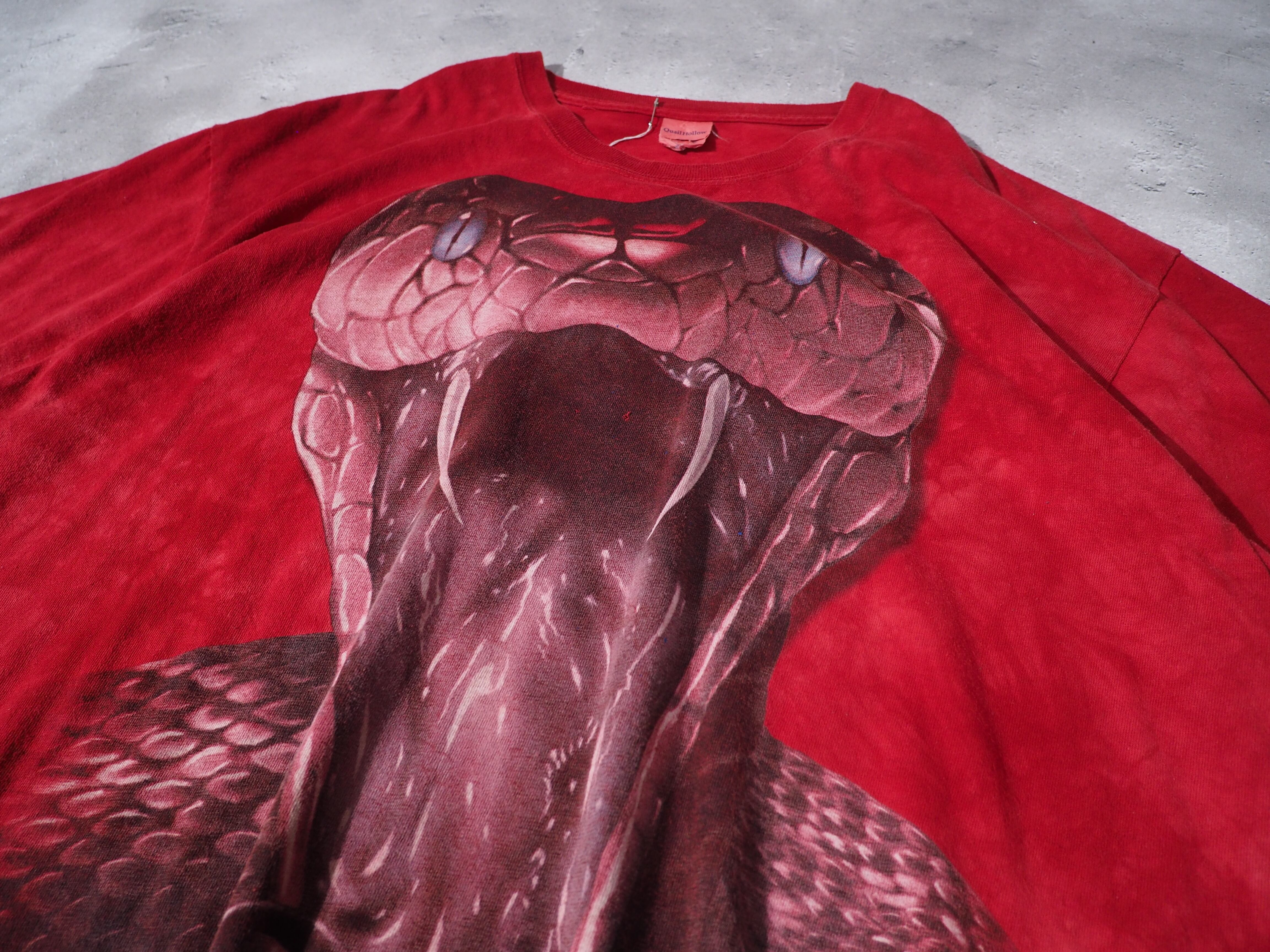 憤怒 - Huge viper printed Yarn-dyed loose Tee