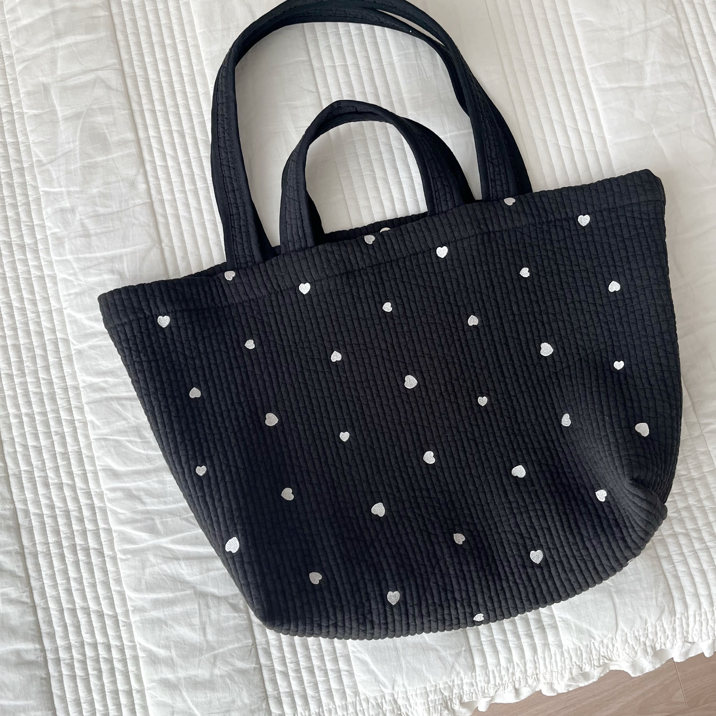 【3mama】ハート刺繍×フリル×ハートキルティング 3mama】ハート刺繍×フリル×ハートキルティング Loueme