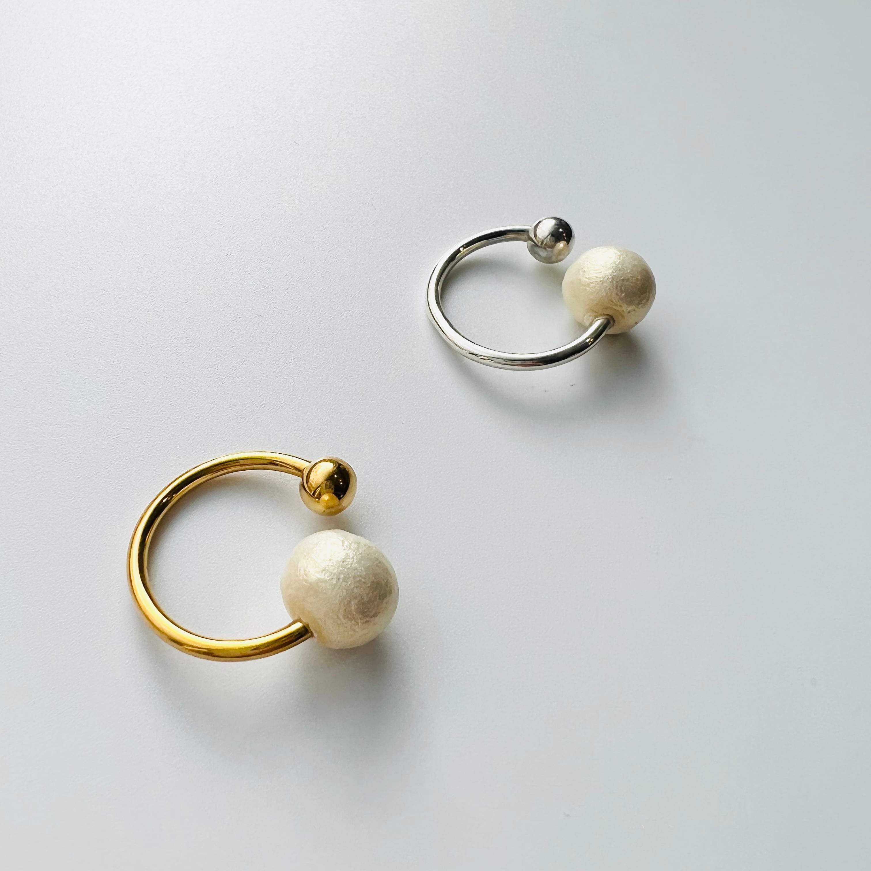 cick earcuff&ring 【cotton Pearl】silver