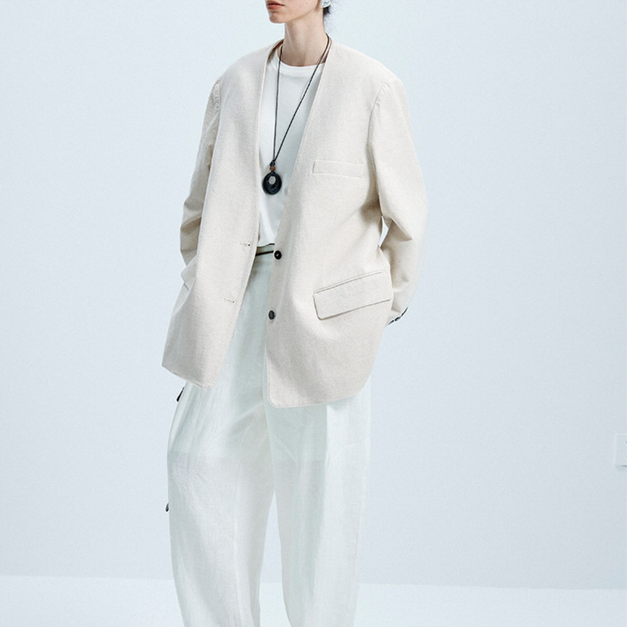 No Collar Jacket T4338