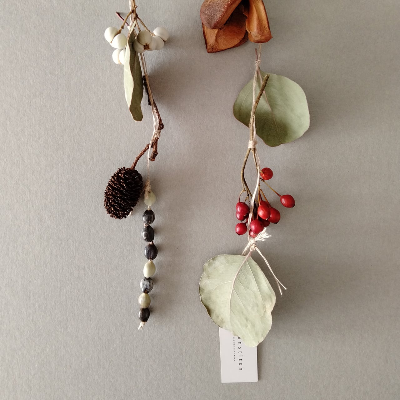 木の実ガーランド ドライフラワー