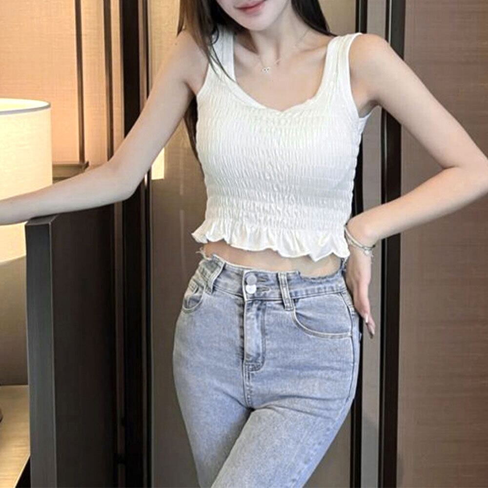 カップ付き タンクトップ レディース 春夏秋 韓国 インナー トップス 