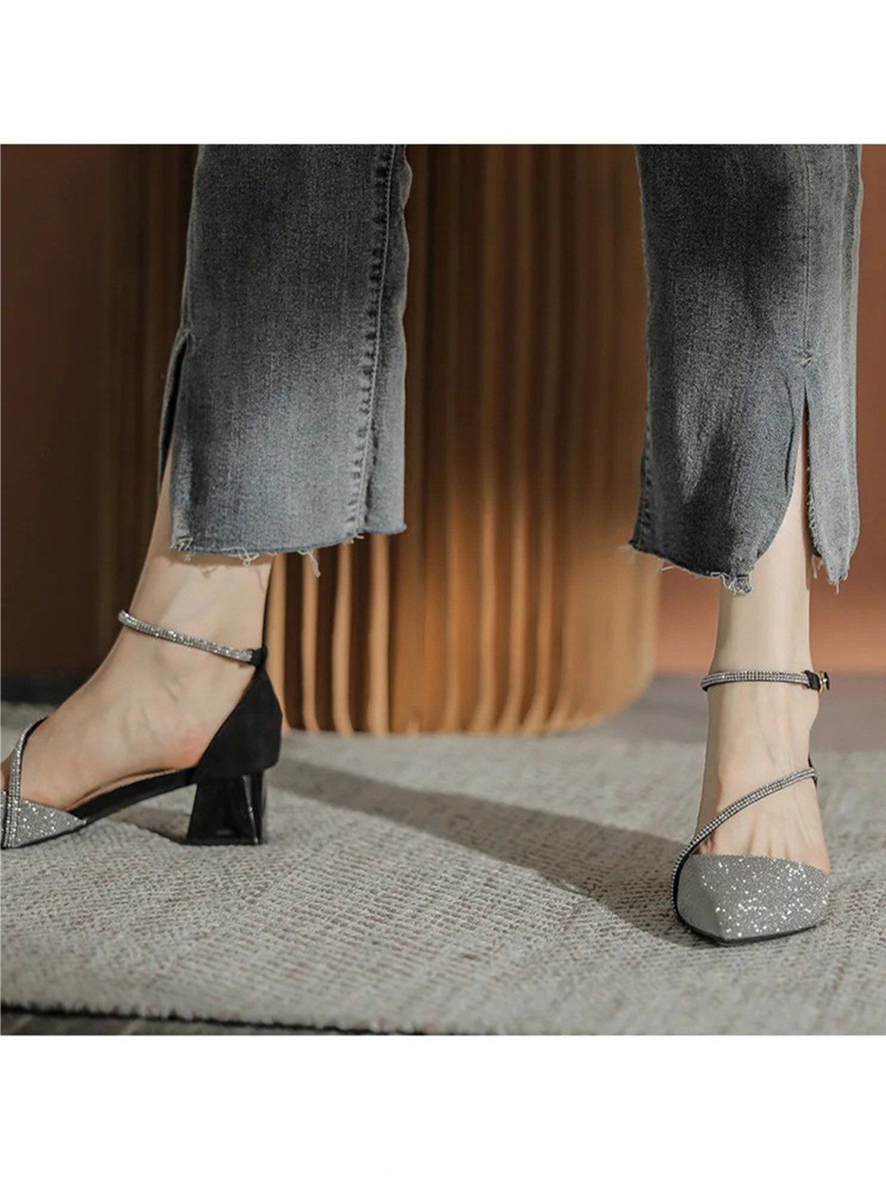 【0291】Lame Heel Separate Pumps Shoes