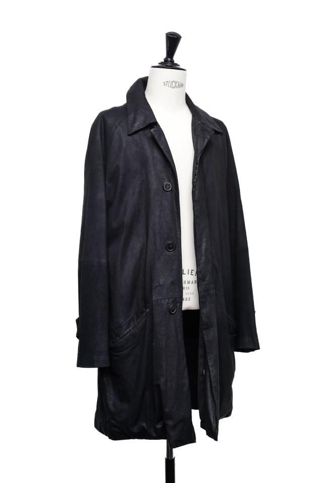 90's "SERAPHIN" Nubuck Goat Leather Raglan Sleeve Half Coat