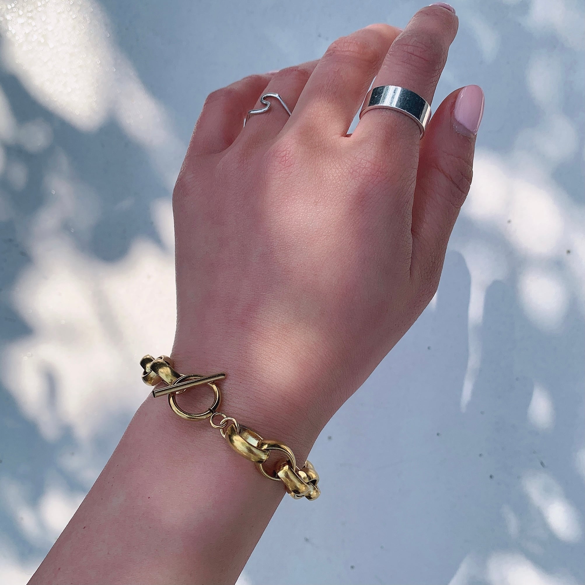stainless＞ Dome gold /L bracelet | glanta