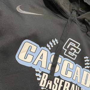 【NIKE】カスケード高校 野球部 CASCADE BASEBALL ポリエステル パーカー スウェット フーディー プルオーバー L  ナイキ US古着