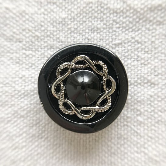 シルバーフラワー×ブラック 20㎜