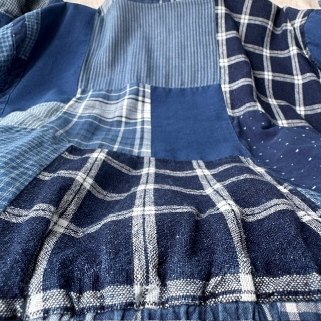 Polo Ralph Lauren ポロラルフローレン パッチワーク ボンバージャケット スイングトップ インディゴ 古着 XL 画像16