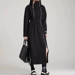 ダブルジッパースリットワンピース A0124