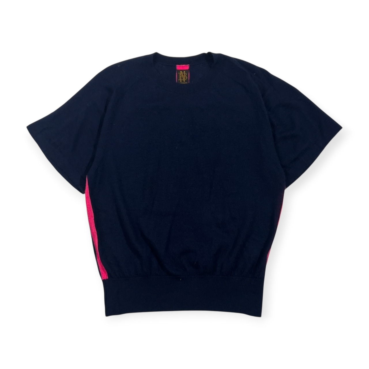 カシミヤ100% BATONER バトナー ニット 半袖 セーター 1/ネイビー レディース