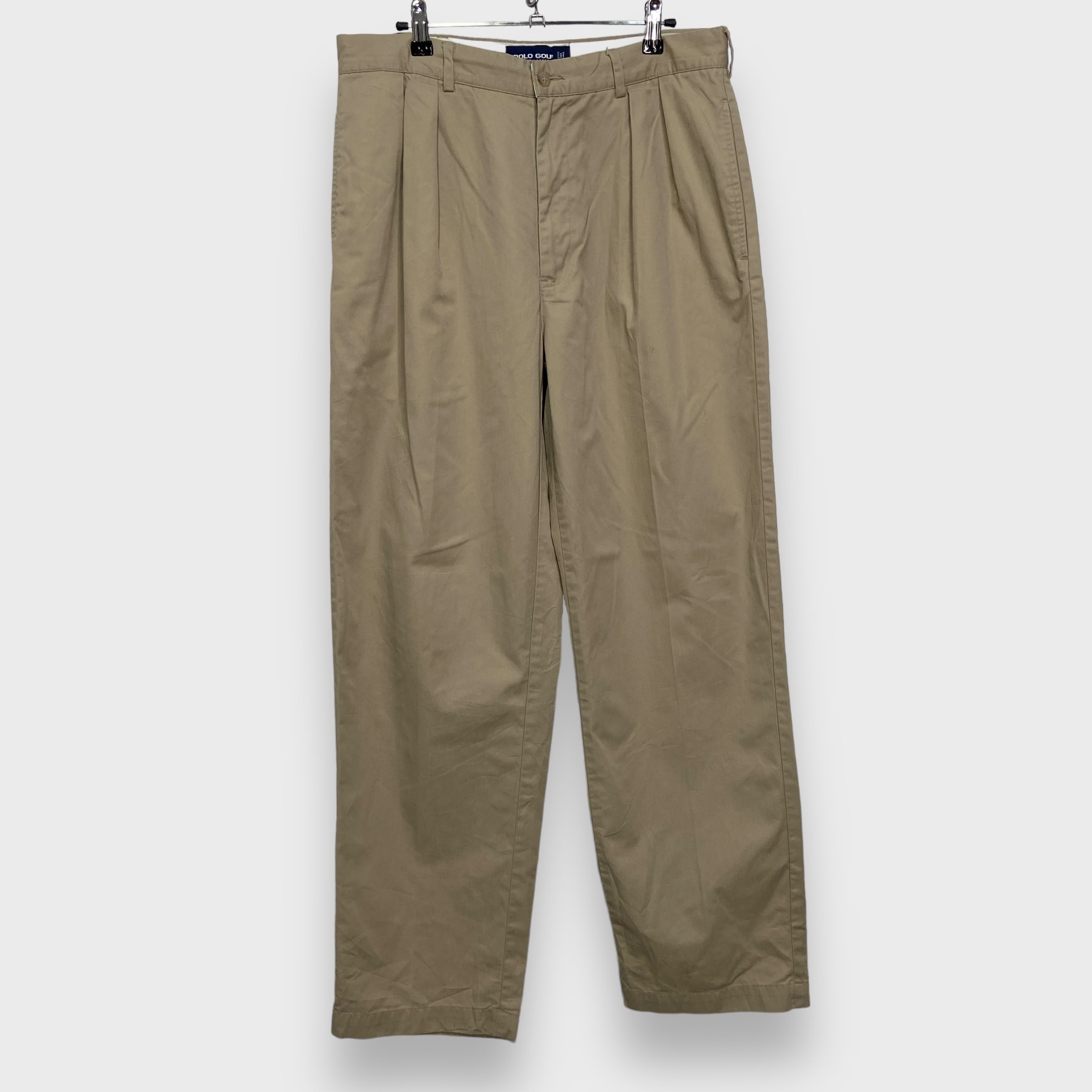 90s POLOGOLF ラルフローレン 2タックチノパンツ ベージュ W34 90s POLOGOLF ラルフローレン 2タックチノパンツ ベージュ W34