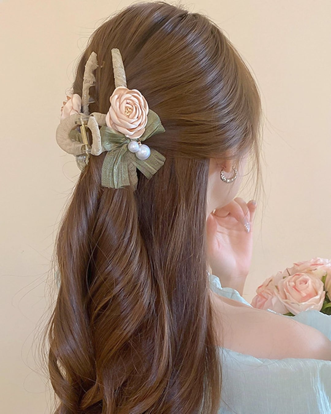 フェアリーフラワーパールヘアクリップ 24WP09059