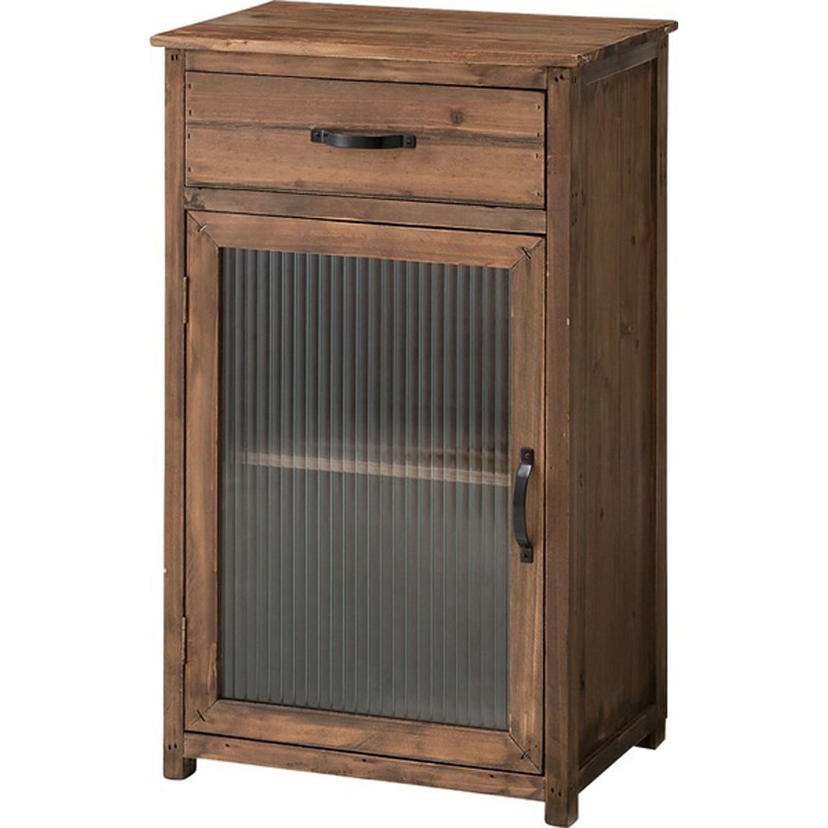 ガラスキャビネット CCR-108 木製 おしゃれ 収納 ガラス扉 引き出し 杉 アンティーク 古道具風 チェスト レトロ ヴィンテージ