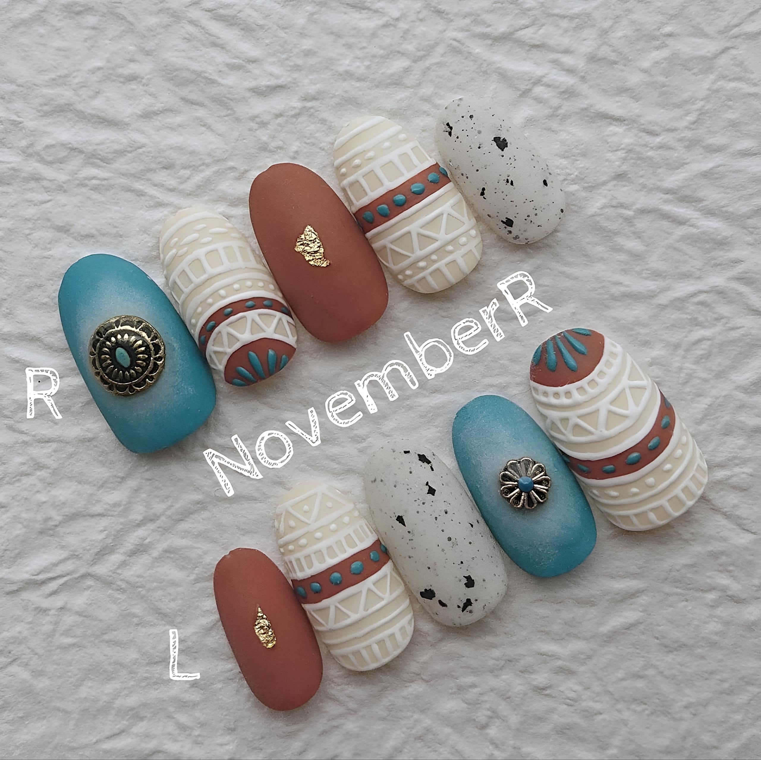 LA585☆サーフウエスタンネイルチップ | NovemberR 〰️ネイルチップ