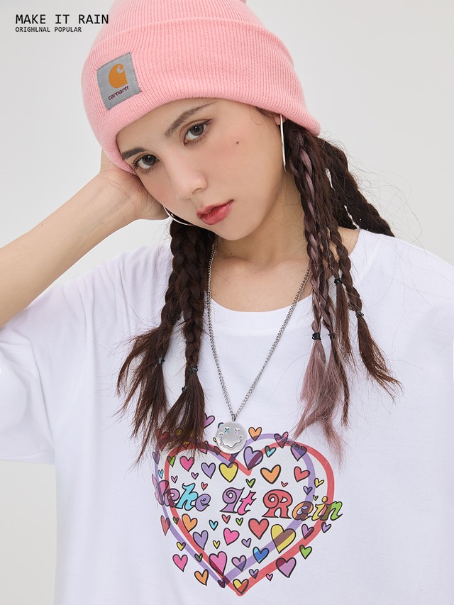 Tシャツ スタイルルーズトップス プリント かわいい MAKE_ITRAIN35588719254