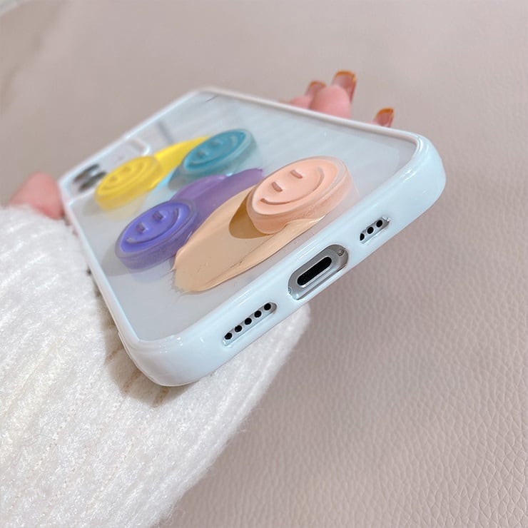 送料無料 個性的で可愛い スマイル 絵具 個性派 Iphoneケース パステル 可愛い クリア Lamitte Deco トレンド 韓国ファッション ショップ Base店