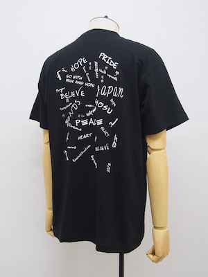 HOSU (ホス) ピースフルプリントTシャツ / BLACK 111-2368-10