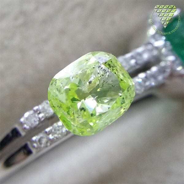 0.438 ct F.Int. Yel - Green 天然 グリーン ダイヤ | DIAMOND EXCHANGE FEDERATION
