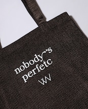 WV Original / nobody’s perfetc Tote Bag - Brown Corduroy