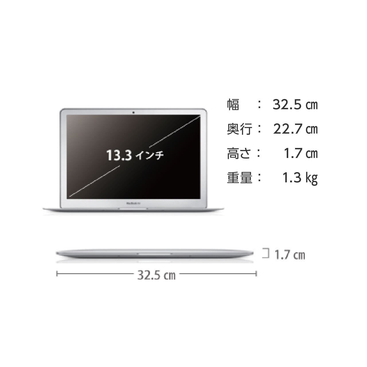 【中古】MacBook Air 13インチ MD231J/A 送料無料・3ヶ月保証