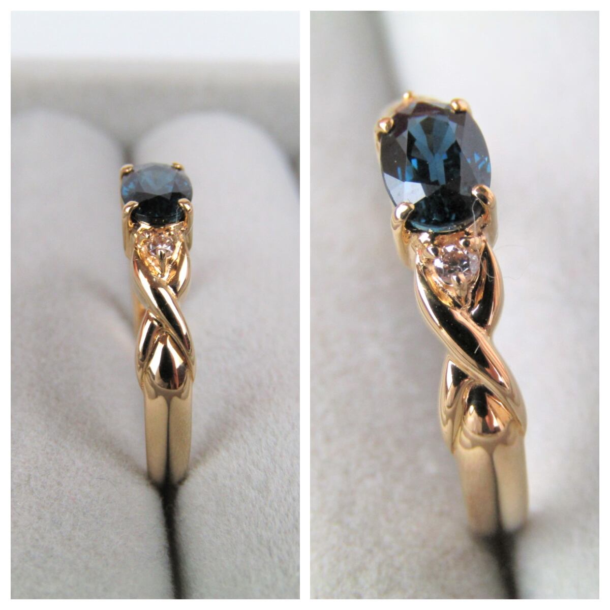 N1879 最高級 天然 サファイア ダイヤモンド 金 K18 リング 指輪  