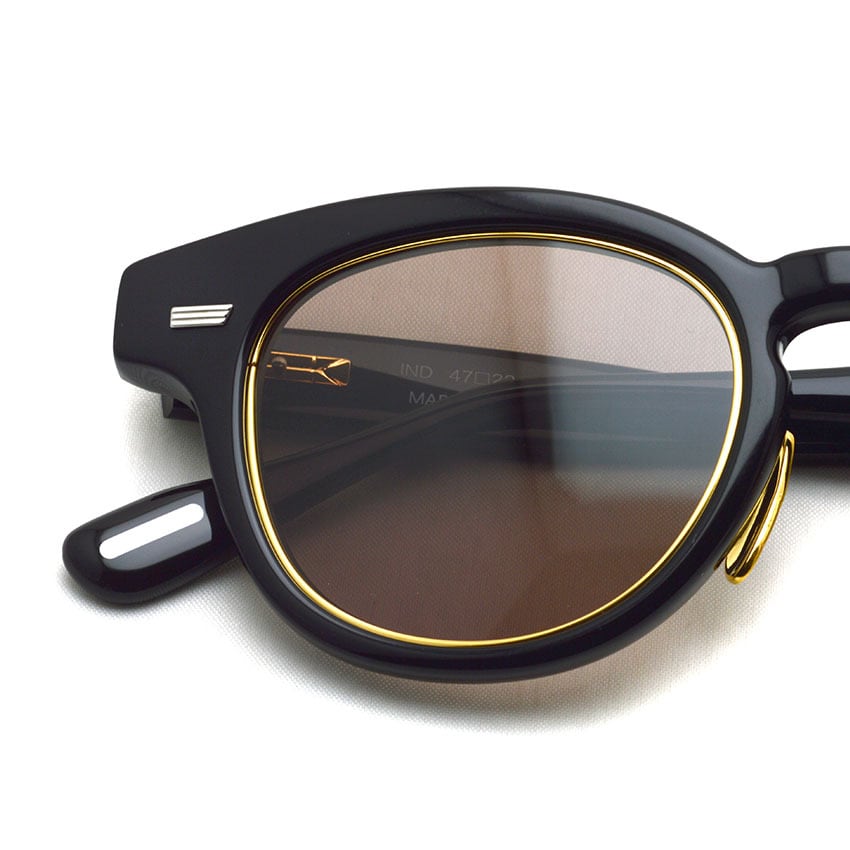 YUICHI TOYAMA / U-128RS IND / SG 01 Black/Gold - Brown lenses