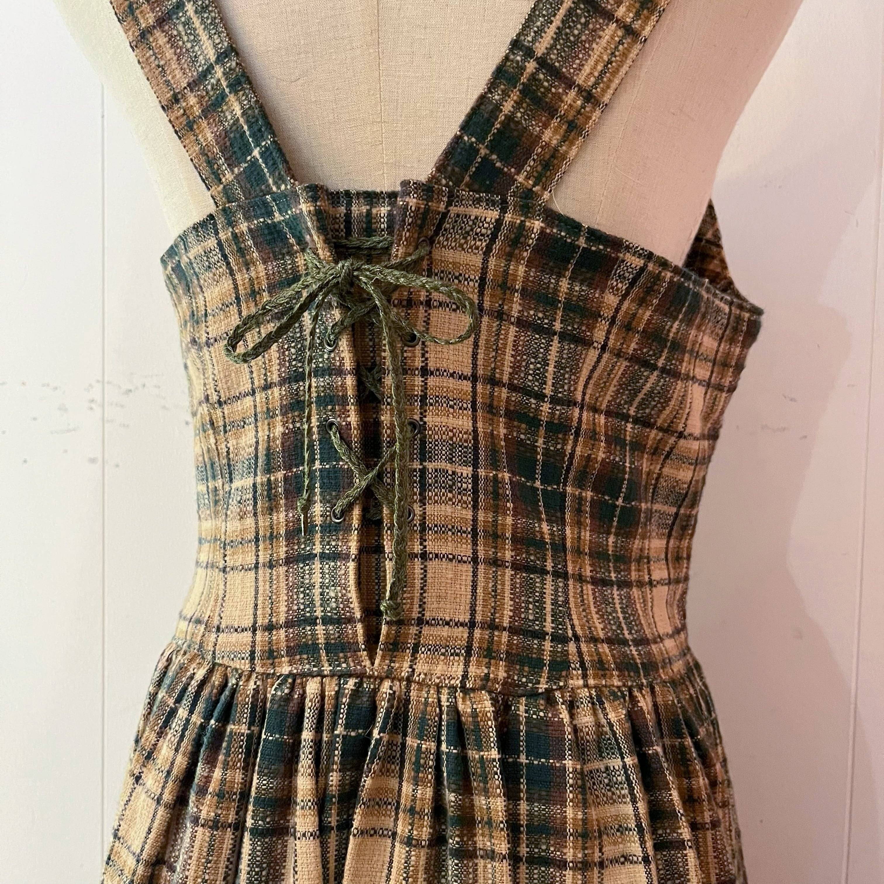 green check jumper skirt