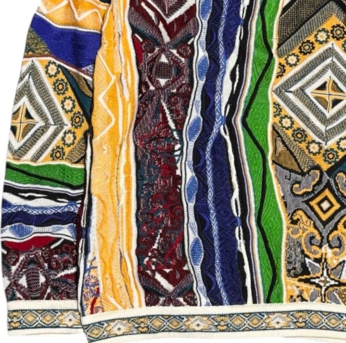稀少サイズXL ビギー着用 COOGI 3Dニット 幾何学 コットン BIGGIE