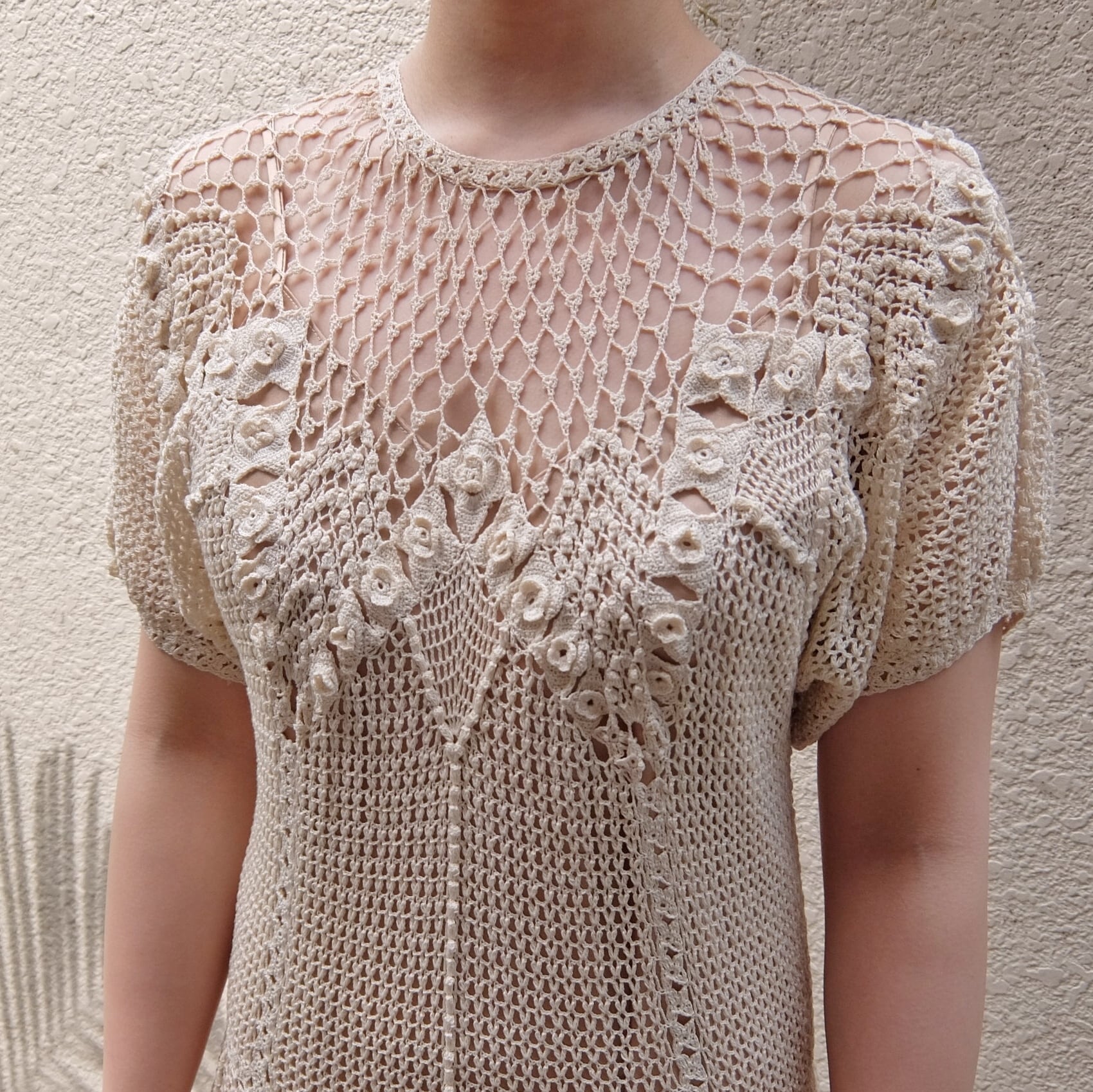 vintage crochet long dress／ヴィンテージ クロシェ ロングドレス