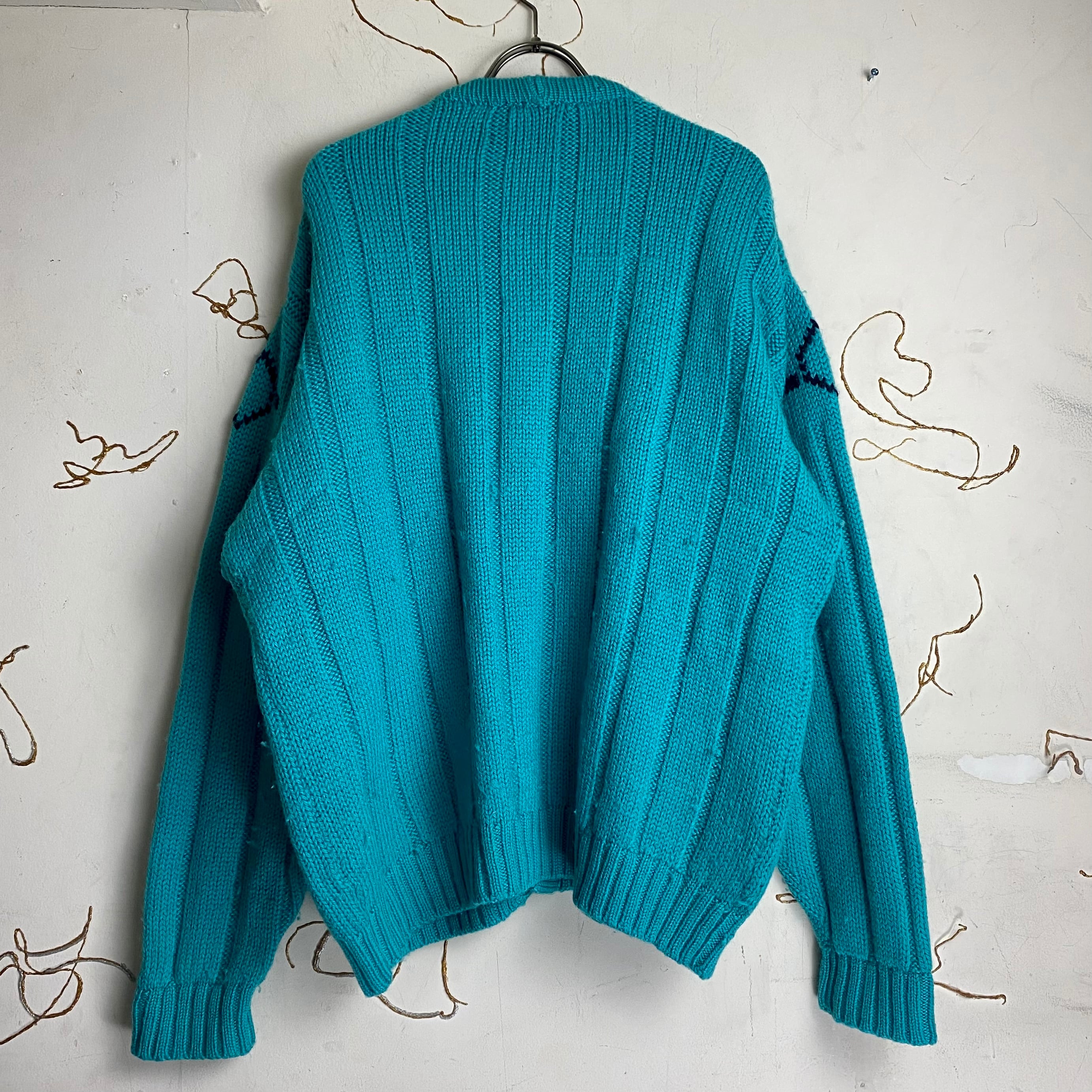 old low gauge knit cardigan “tiffany blue” | NOIR ONLINE