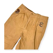 Castelbajac カステルバジャック キャラ刺繍入り ツータック コットン チノパン スラックス 86 /キャメル/メンズ/日本製