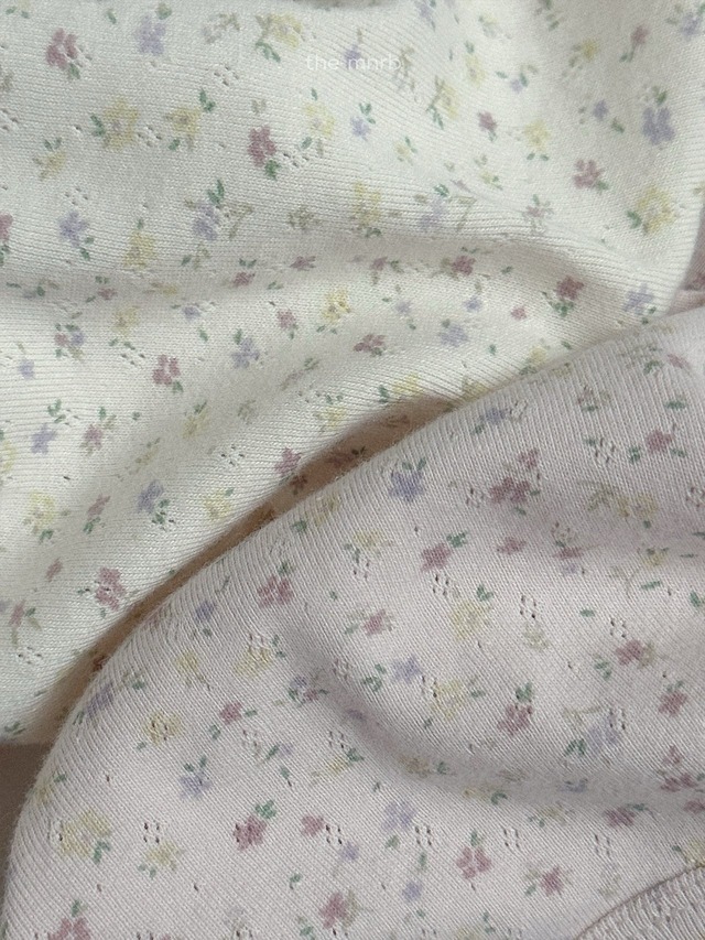《予約》送料無料【minirobe】Cotton Eyelet Long Sleeve Tee