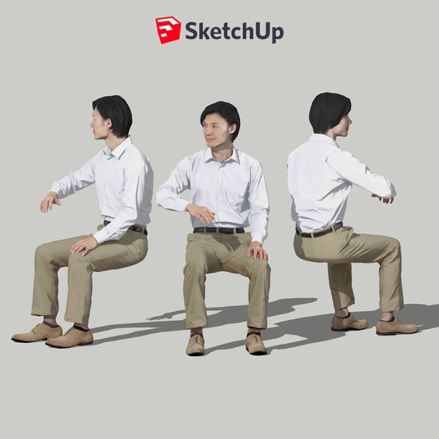 SketchUp素材　3D人物モデル ( Posed ) 065_Syun - メイン画像