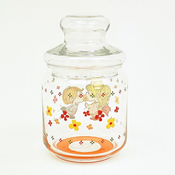 水森亜土 カップル ガラスキャニスター 日本製 | キャラクターグッズの