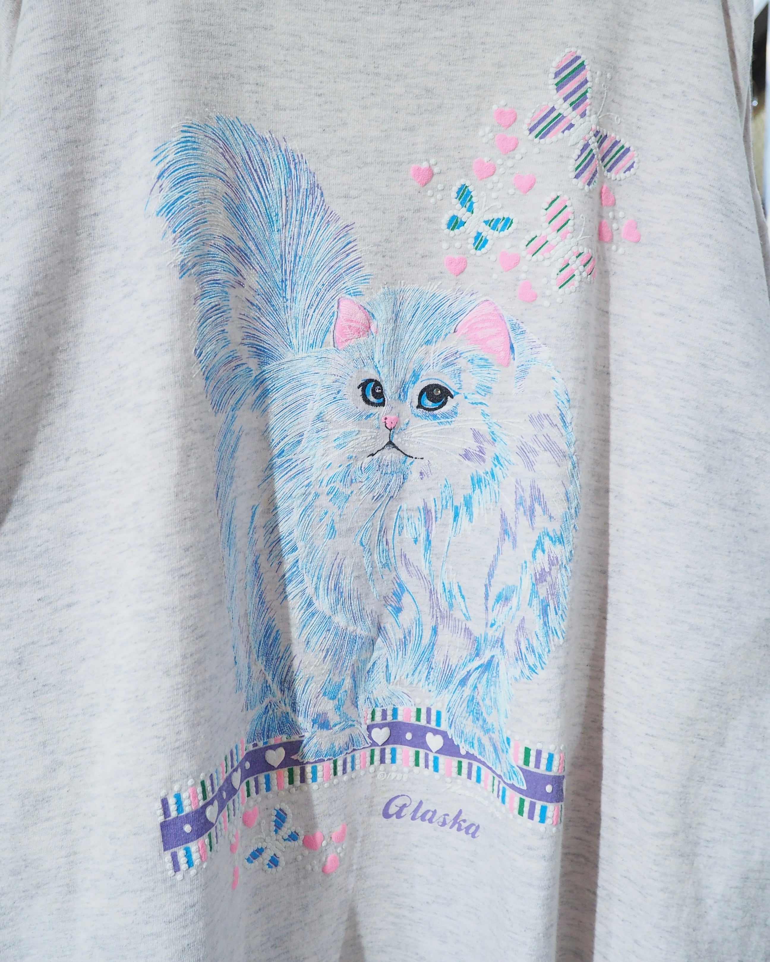 1980s " Made in USA " Pretty Persian Cat printed vintage Tee