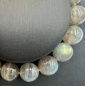 (00630)ラブラドライト Labradorite 11mm 曹灰長石 ラウンドカット ブレスレット