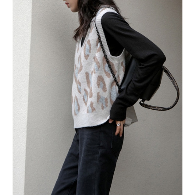 loose knit vest　10851