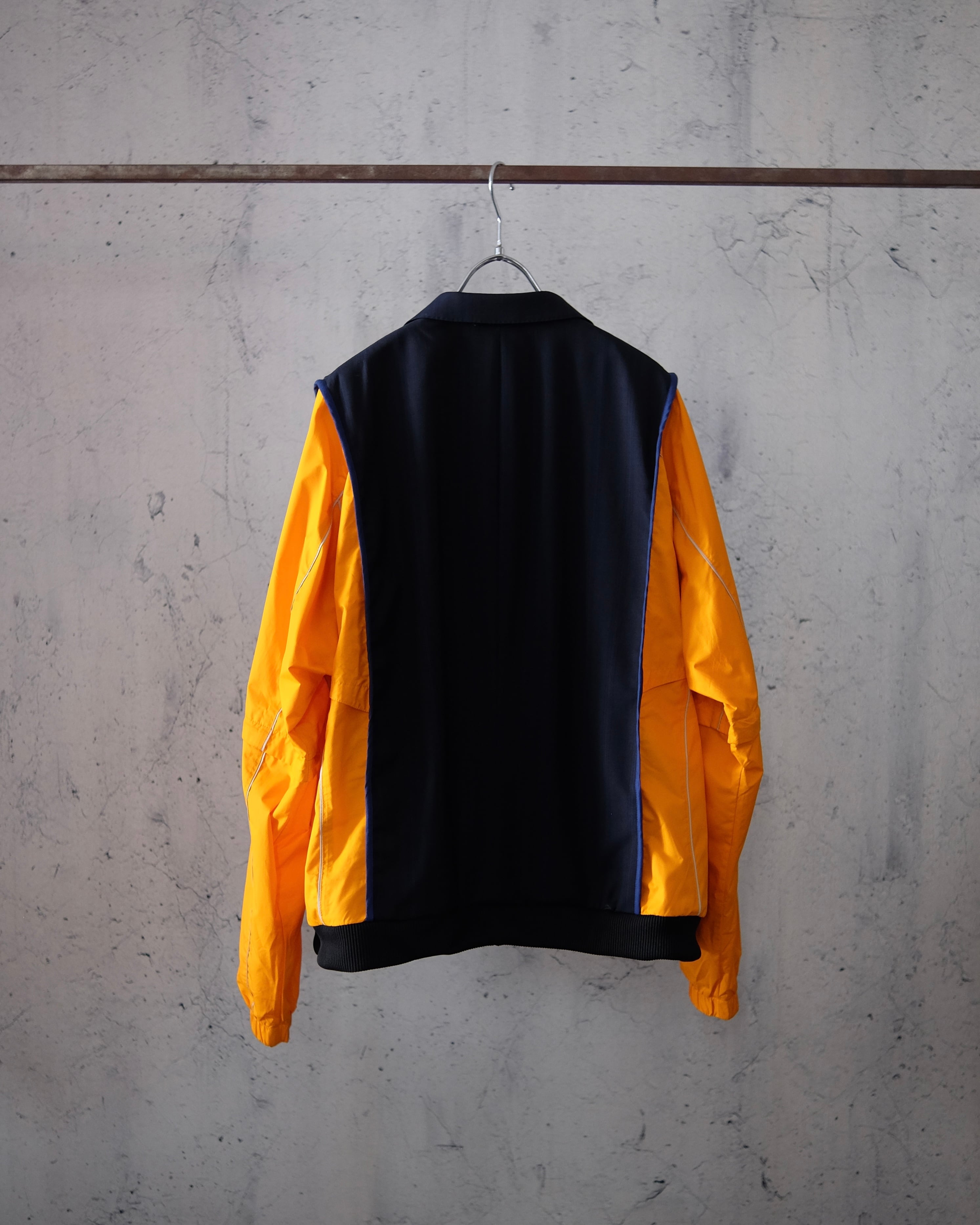 remake tailored short jacket(dark navy × orange) The words