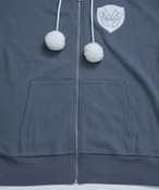 ねこになりたい♡ぽんぽんZIPパーカー(サックス)