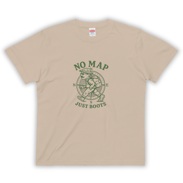 NO MAP JUST BOOTS　ハイクオリティーTシャツ　T0023