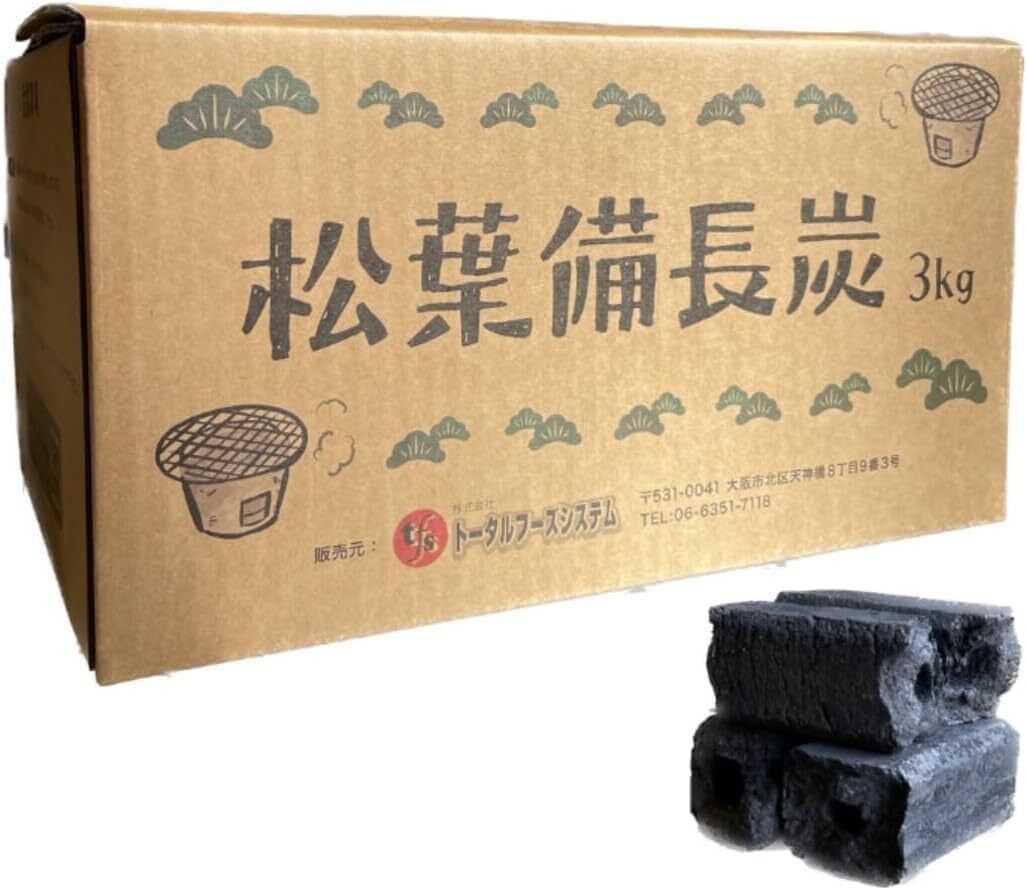 松葉備長炭 中国産 3kg（四角形）