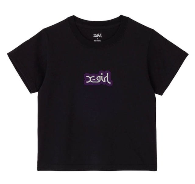 X-girl】OUTLINE MILLS LOGO EMBROIDERY S/S BABY TEE 半袖Tシャツ
