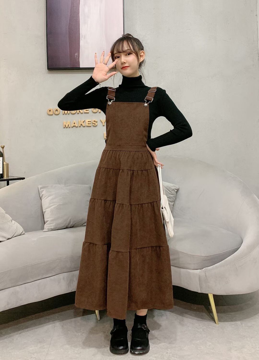 ティアードスカートサロペット