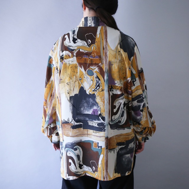 mysterious art pattern loose silhouette shirt