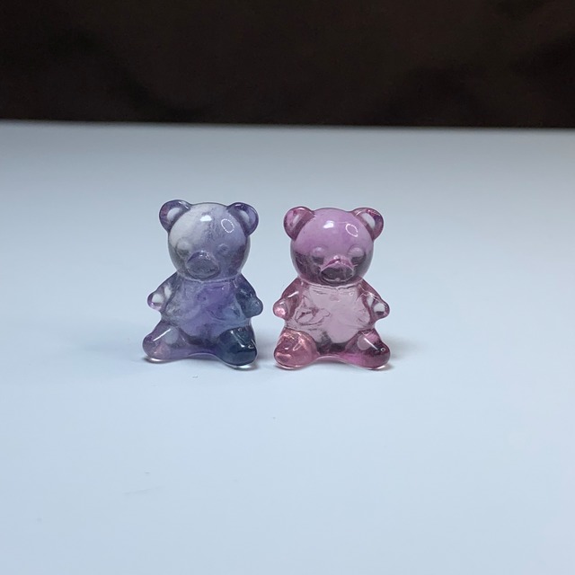 17.可愛い仲良しくまちゃんペア・フローライトくま