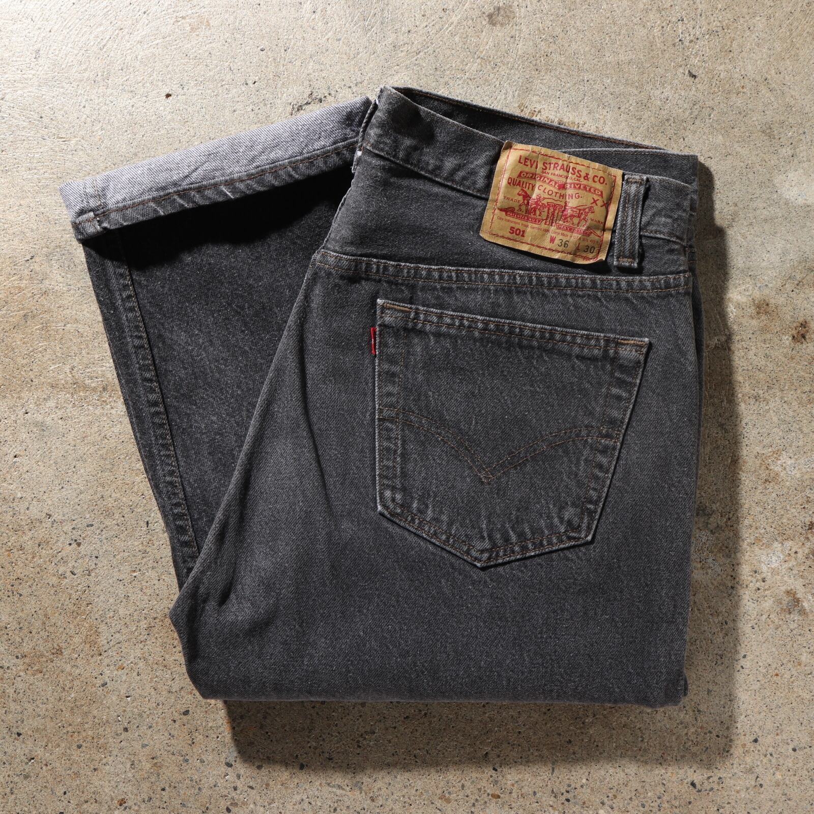 38×36 Levi’s 501 米国製 サルファー染め ブラックデニム