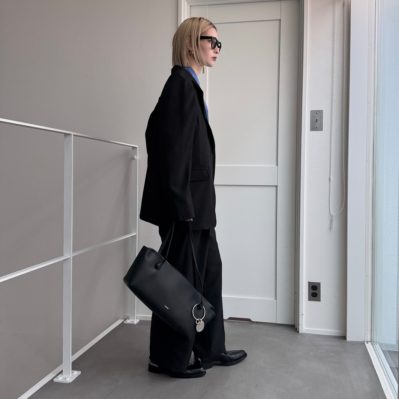 【鹿児島先行販売】パフスリーブシングルテーラードJK/ブラック