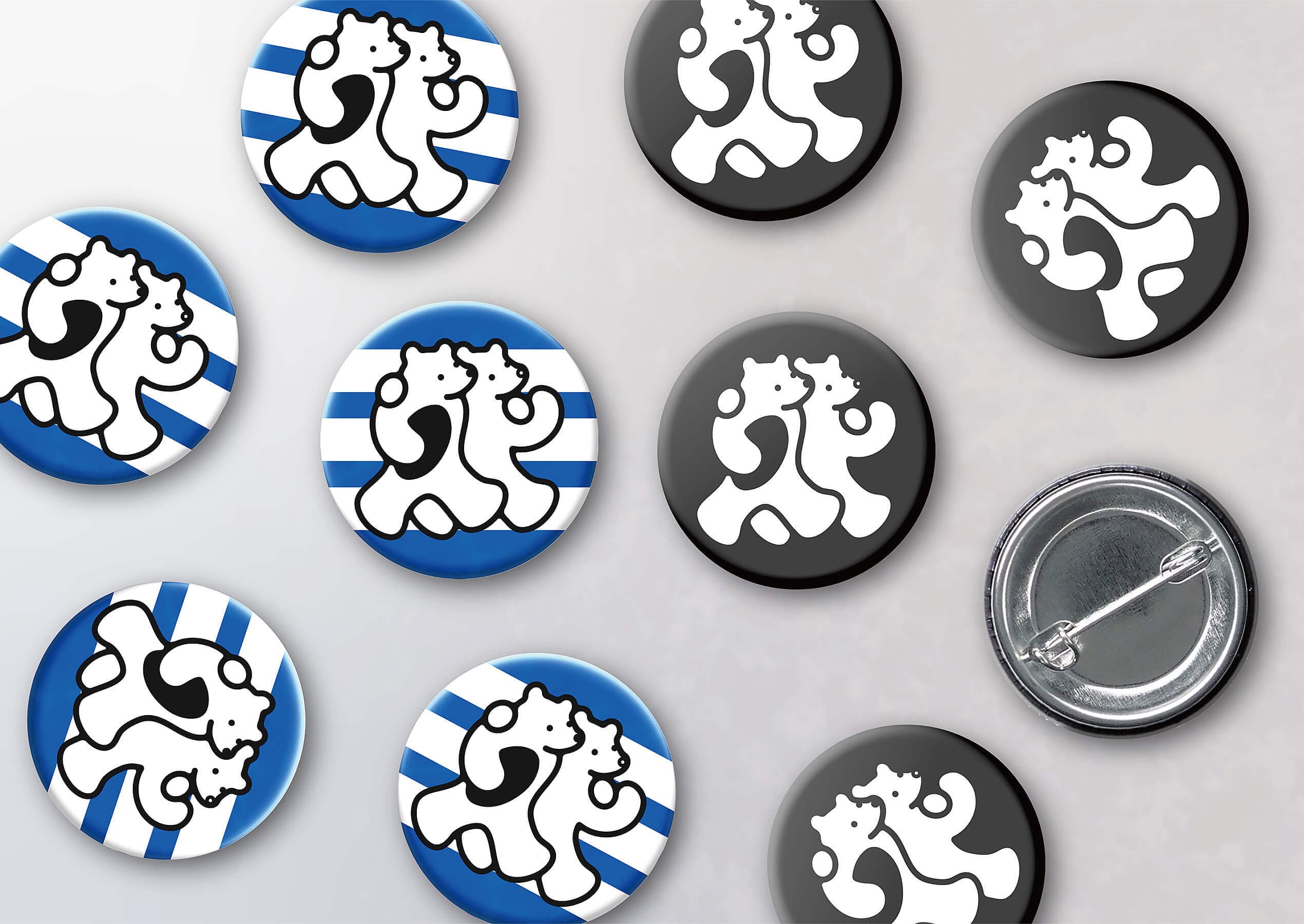 スクマム！缶バッジ（青白・黒）