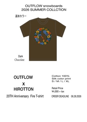 OUTFLOW x Hirotton 20th Anv T-shirt/ Dark chocolate