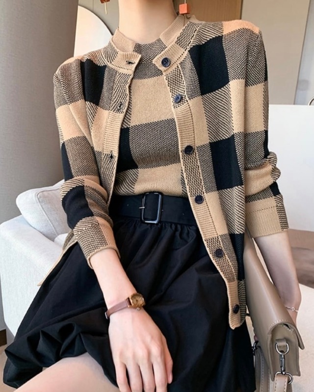 check 2piece set tops